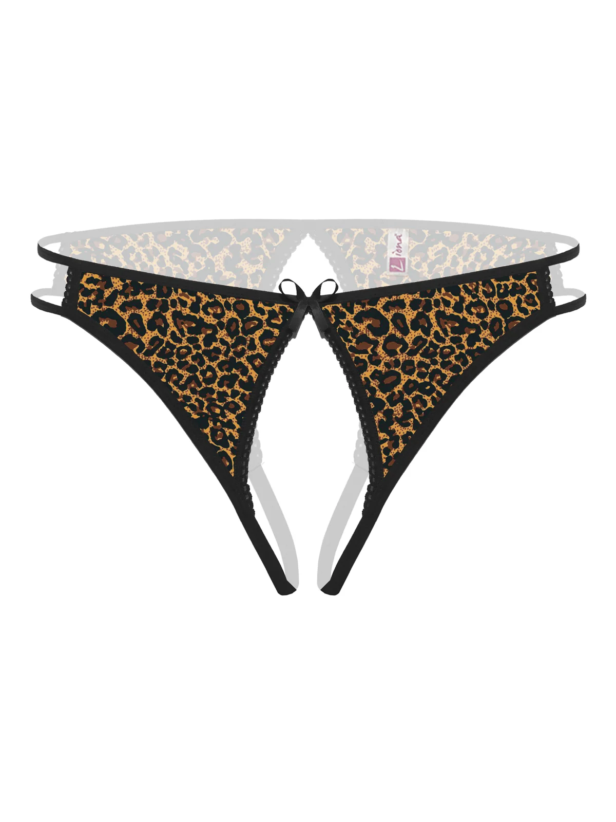 Ağı Açık Leopar Desenli Fantezi Külot String