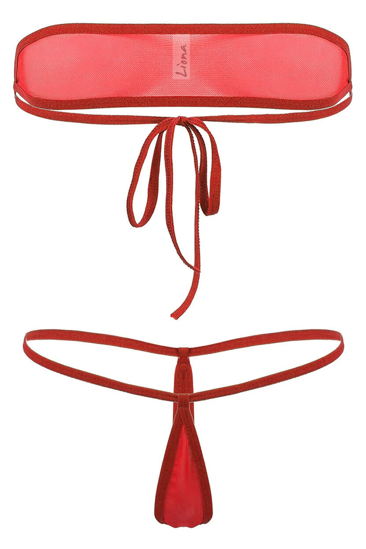 Kırmızı Seksi Sütyenli Fantazi İç Çamaşırı Takımı