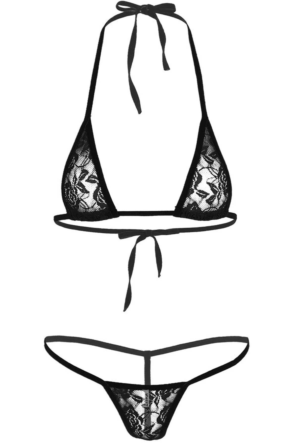 Dantelli Siyah Seksi Fantezi Sütyen Külot Takımı