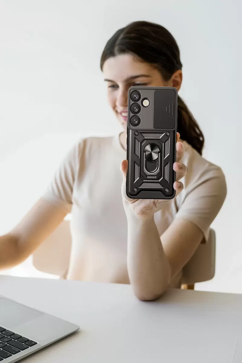 Newface Samsung Galaxy A17 5G Pars Lens Yüzüklü Silikon - Yeşil