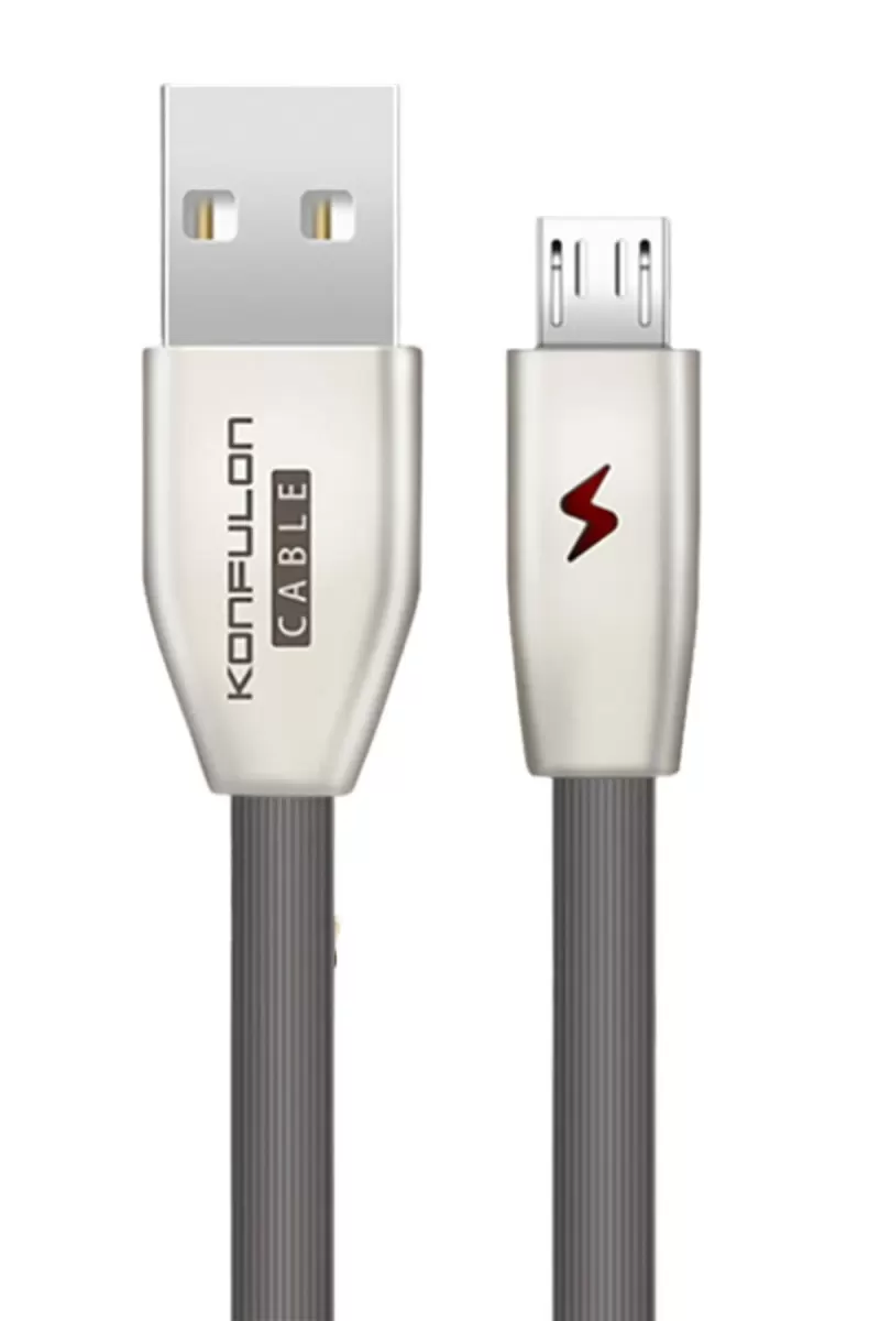 Konfulon S53 Led Işıklı Micro USB Kablo 1M 3A - Siyah