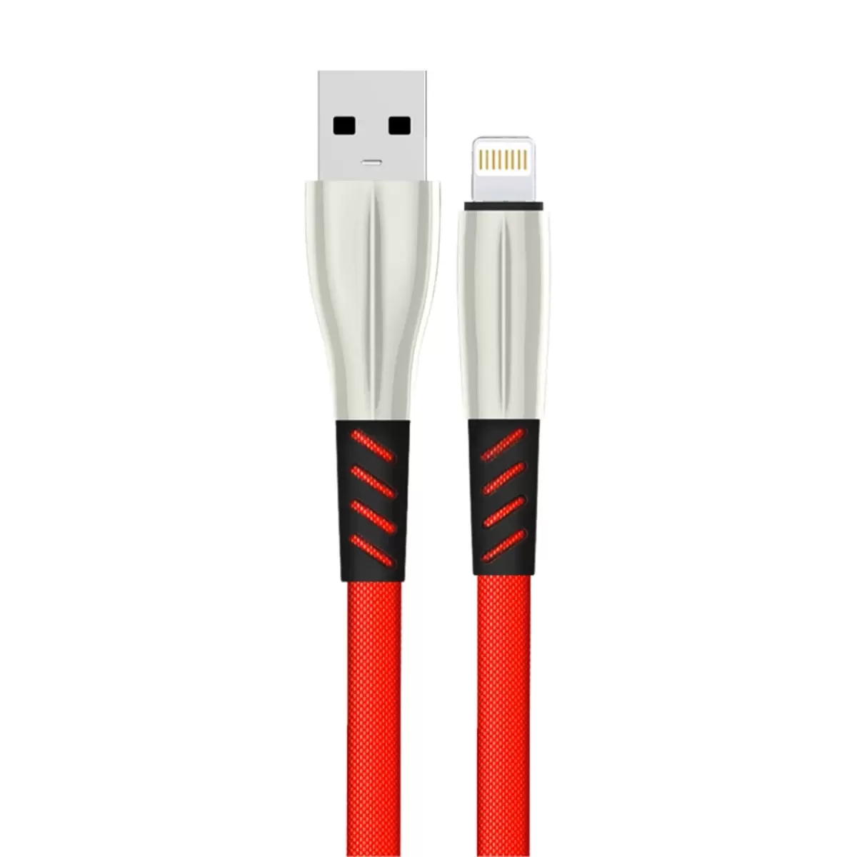 Konfulon S89 Metal Uçlu Lightning Kablo iphone Uyumlu 1M 2.4A - Kırmızı