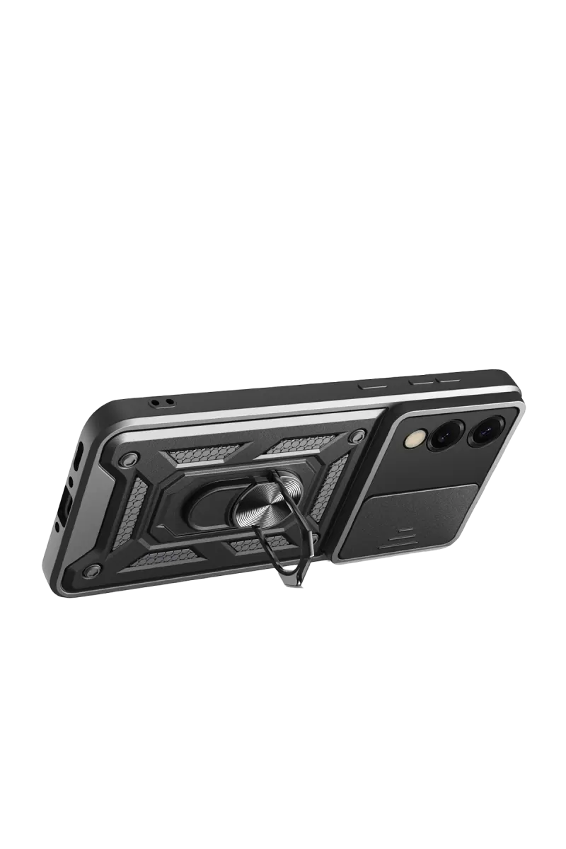 Newface Samsung Galaxy S25 Edge Pars Lens Yüzüklü Silikon - Siyah