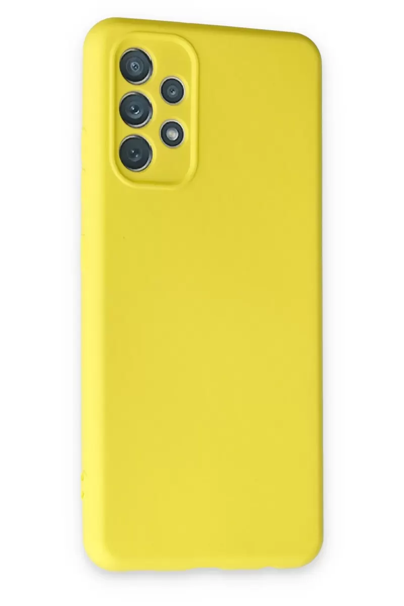 Newface Samsung Galaxy A13 4G Kılıf Nano içi Kadife Silikon - Sarı