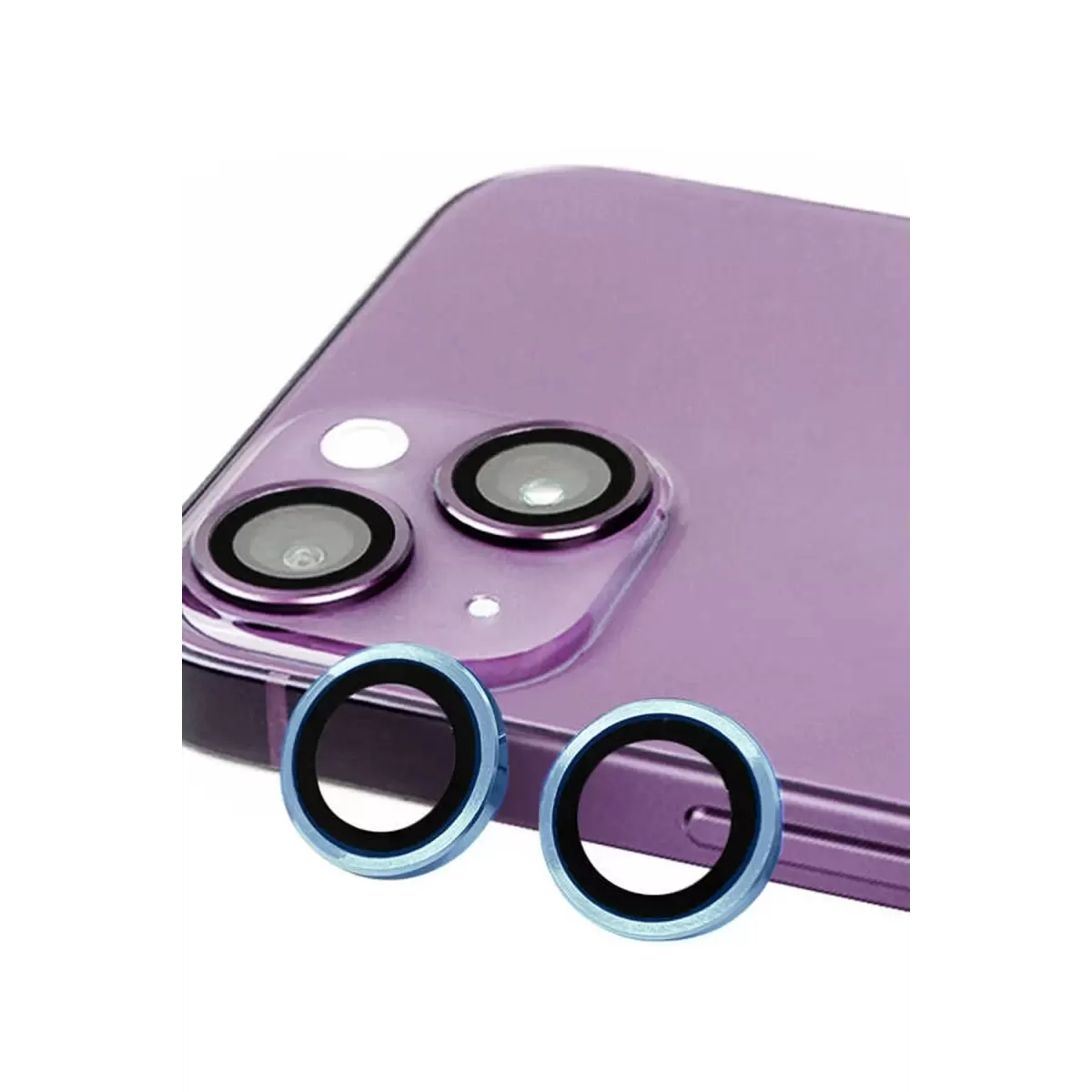 Newface Apple iPhone 14 Raze Metal Kamera Lens - Mavi