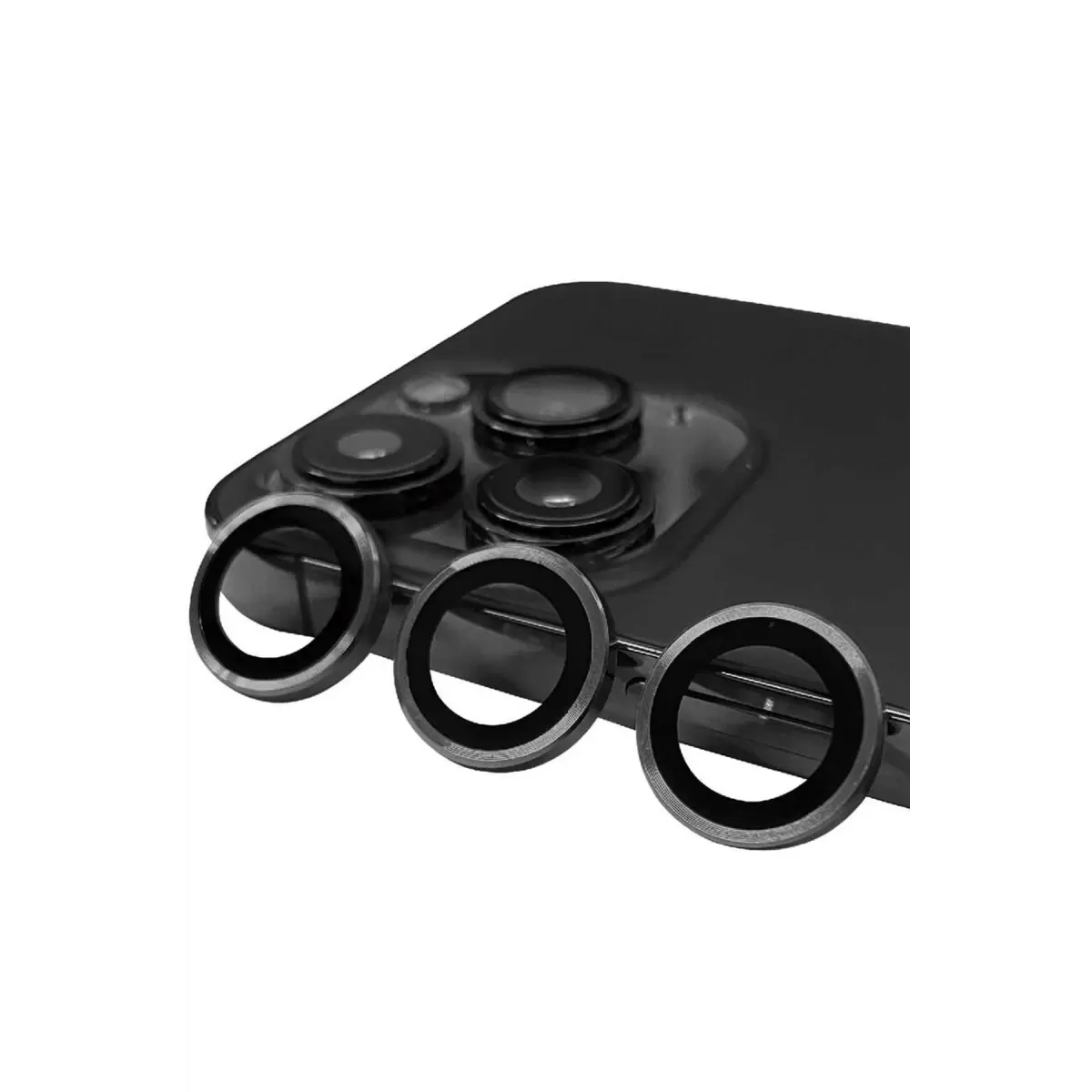 Newface Apple iPhone 13 Pro Max Raze Metal Kamera Lens - Gri