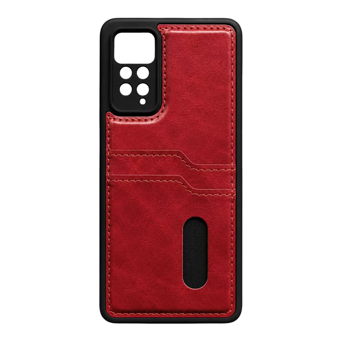 Newface Xiaomi Redmi Note 12 Pro 4G Kılıf Sara Kartvizitli Deri Kılıf - Kırmızı