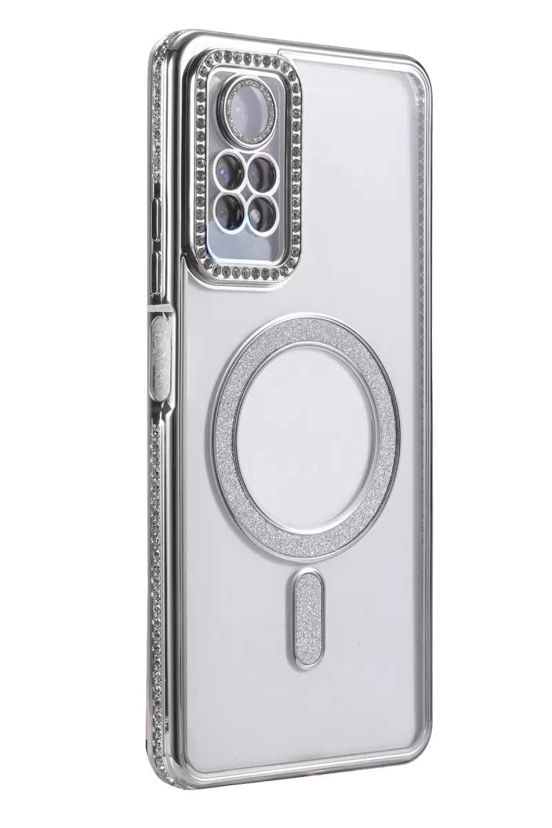 Newface Xiaomi Redmi Note 12 Pro 4G Joke Simli Magneticsafe Kılıf - Gümüş