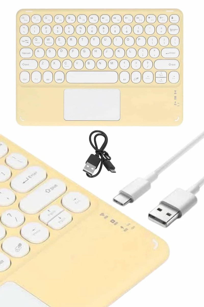 Android ve İOS Uyumlu Bluetooth Klavye Touchpad Slim Kablosuz Wifi Q Klavye