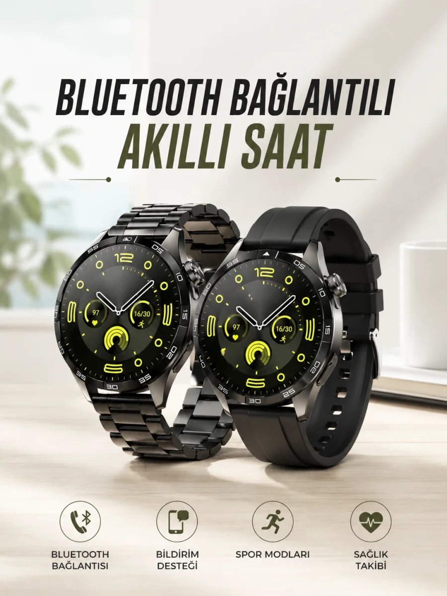 Akıllı Saat Sesli Görüşme, NFC Uyumlu, Bildirim Görme ve Uyku ve Sağlık Takibi
