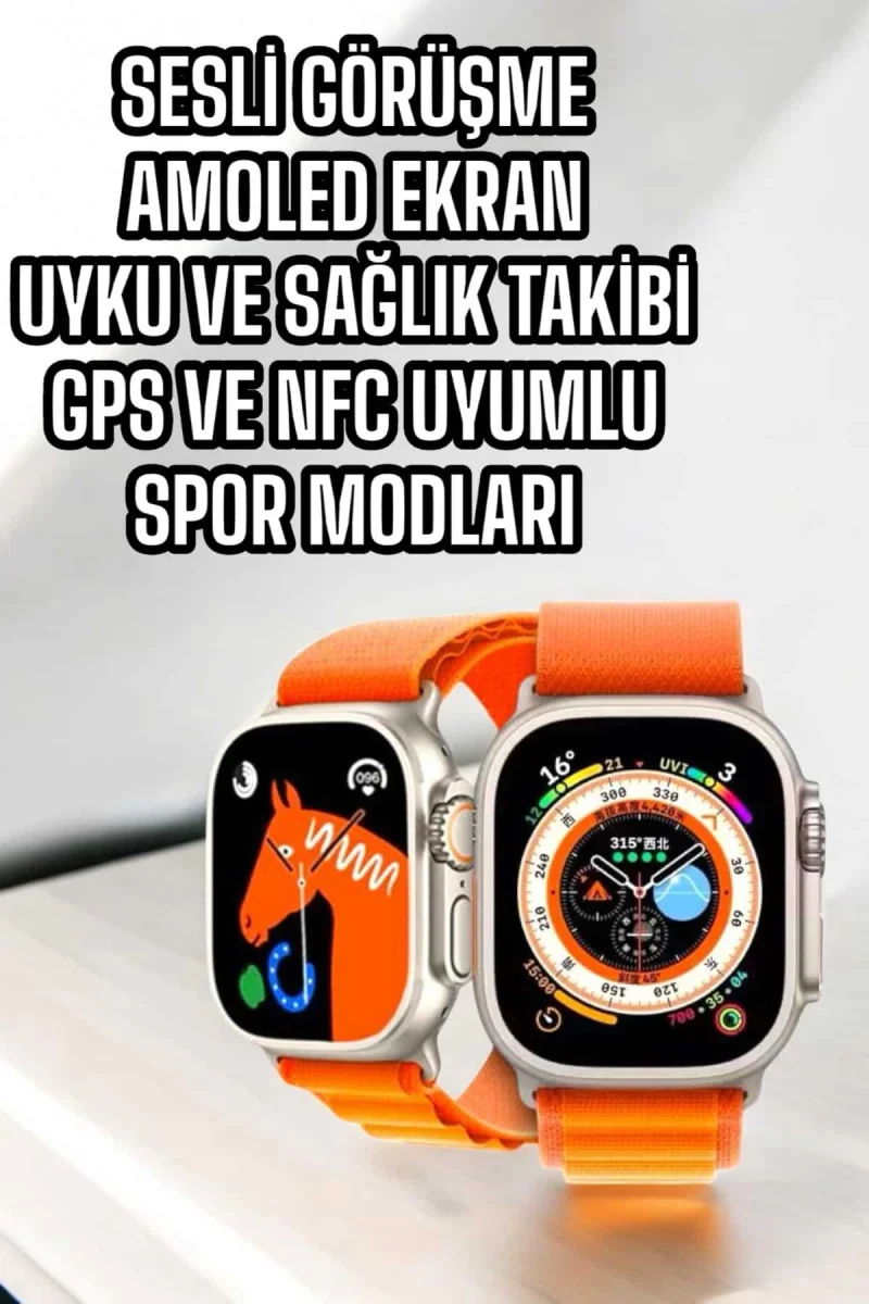 Akıllı Saat NFC ve GPS Uyumlu Uyku ve Sağlık Takibi Sesli Görüşme