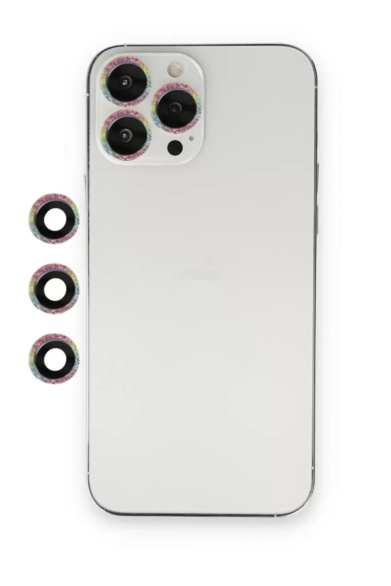 Newface Apple iPhone 12 Pro Shine Kamera Lens - Rainbow
