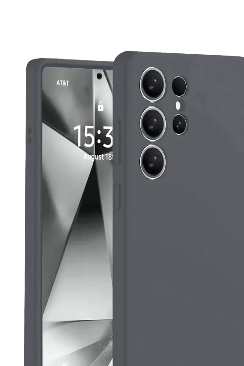 Newface Samsung Galaxy S25 Ultra Kılıf Nano içi Kadife Silikon - Gri