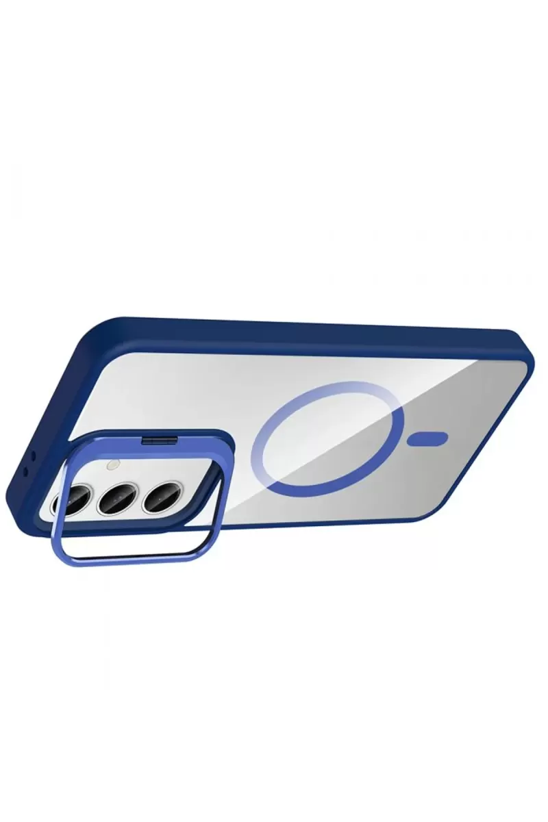 Joko Samsung Galaxy S25 FE Remim Lensli Magsafe Standlı Kapak - Lacivert