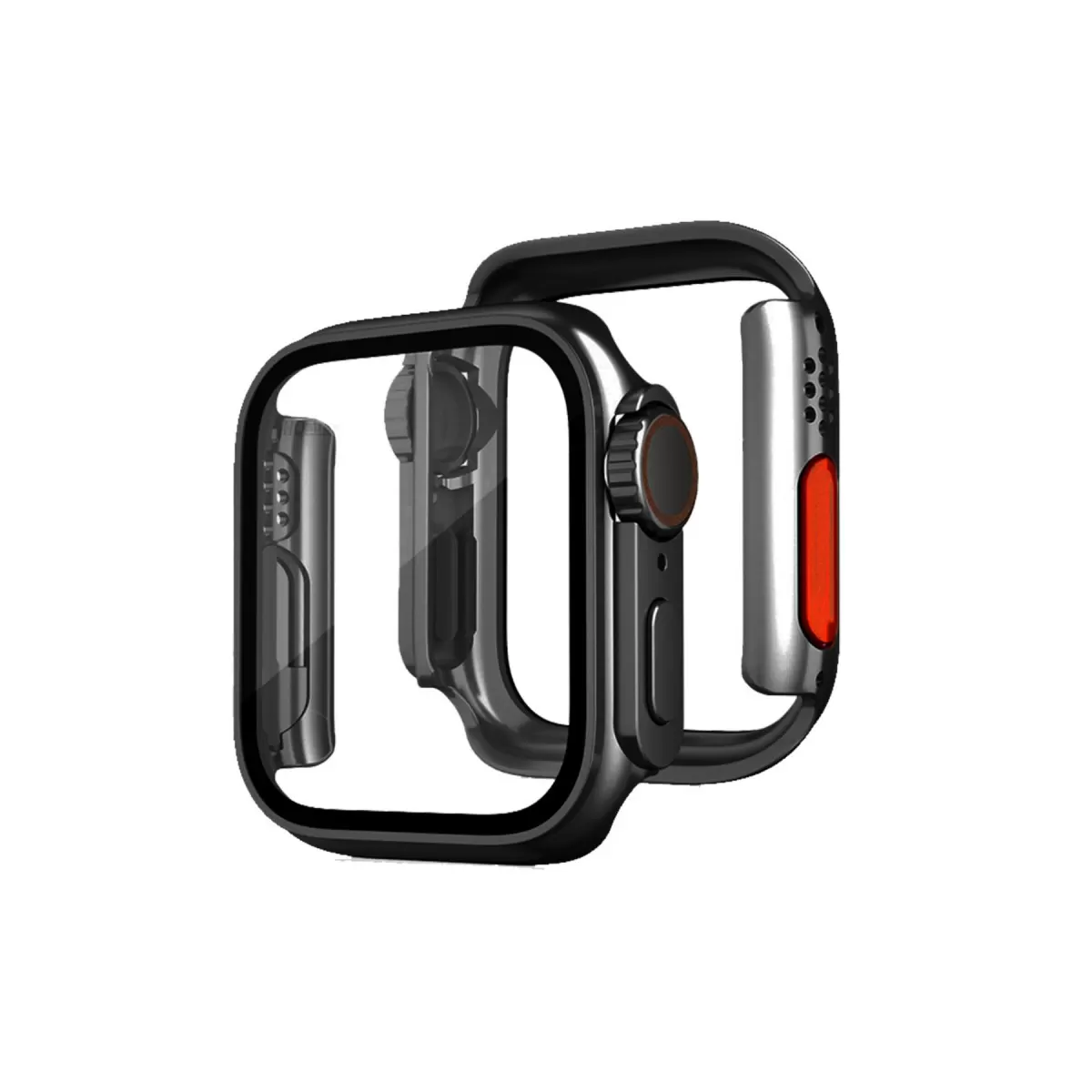 Newface Apple Watch 45mm Watch 49mm Kasa Dönüştürücü ve Ekran Koruyucu - Siyah