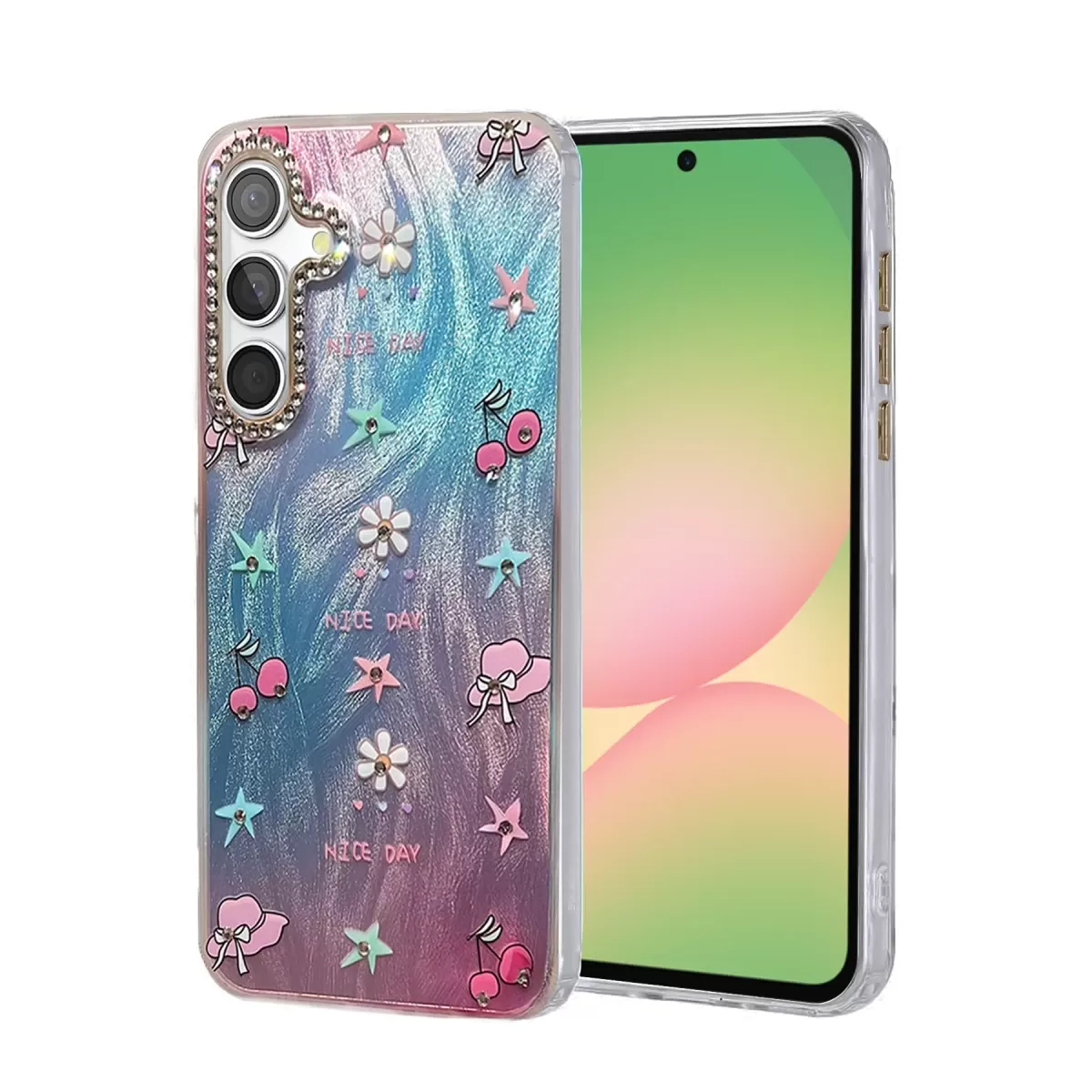 Newface Samsung Galaxy A56 Kılıf Blade Aynalı Desenli Kapak - Desen 4