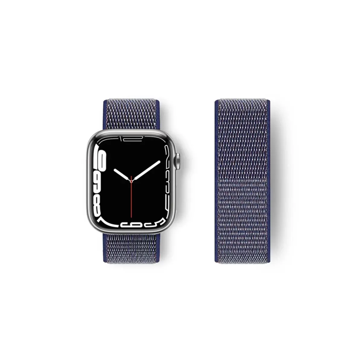 Newface Apple Watch 42mm Hasırlı Cırtcırtlı Kordon - Lacivert