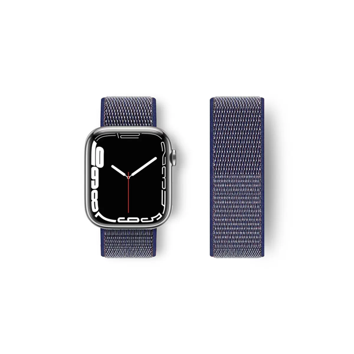 Newface Apple Watch 42mm Hasırlı Cırtcırtlı Kordon - Lacivert