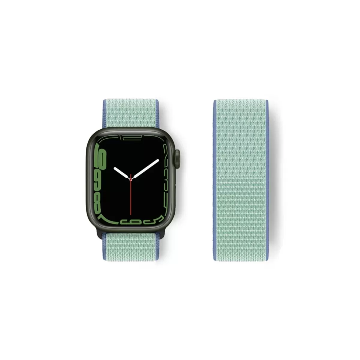 Newface Apple Watch 42mm Hasırlı Cırtcırtlı Kordon - Mavi-Turkuaz