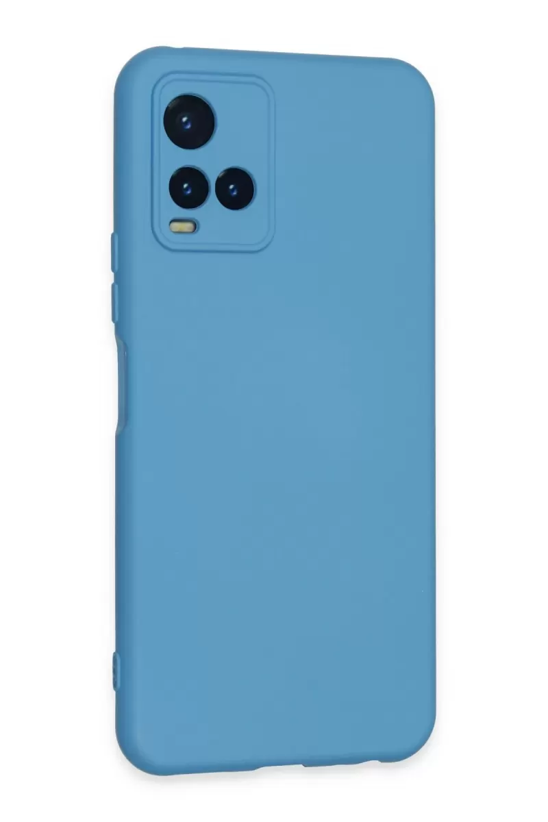 Newface Vivo Y21S Kılıf Nano içi Kadife Silikon - Mavi