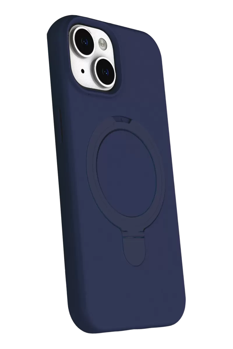 Newface Apple iPhone 15 Regal Magsafe Standlı Kapak - Lacivert