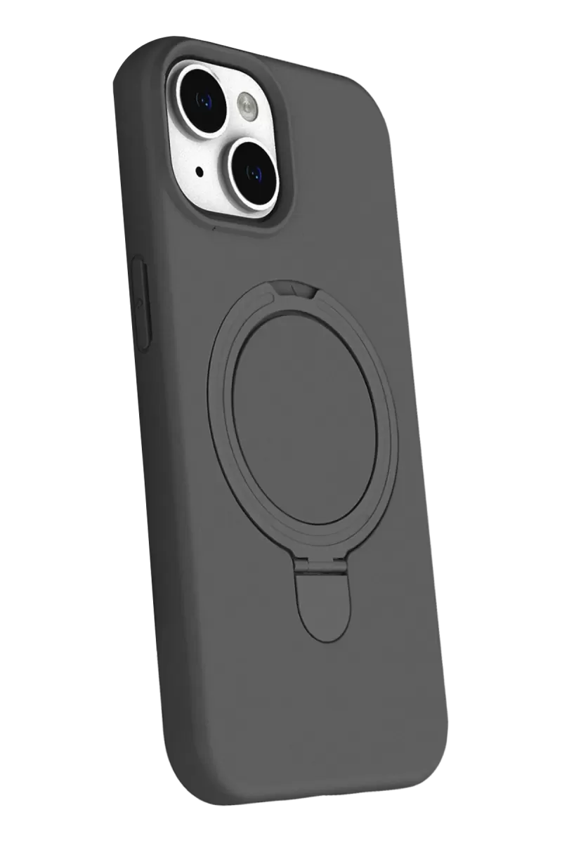 Newface Apple iPhone 15 Regal Magsafe Standlı Kapak - Titan Gri