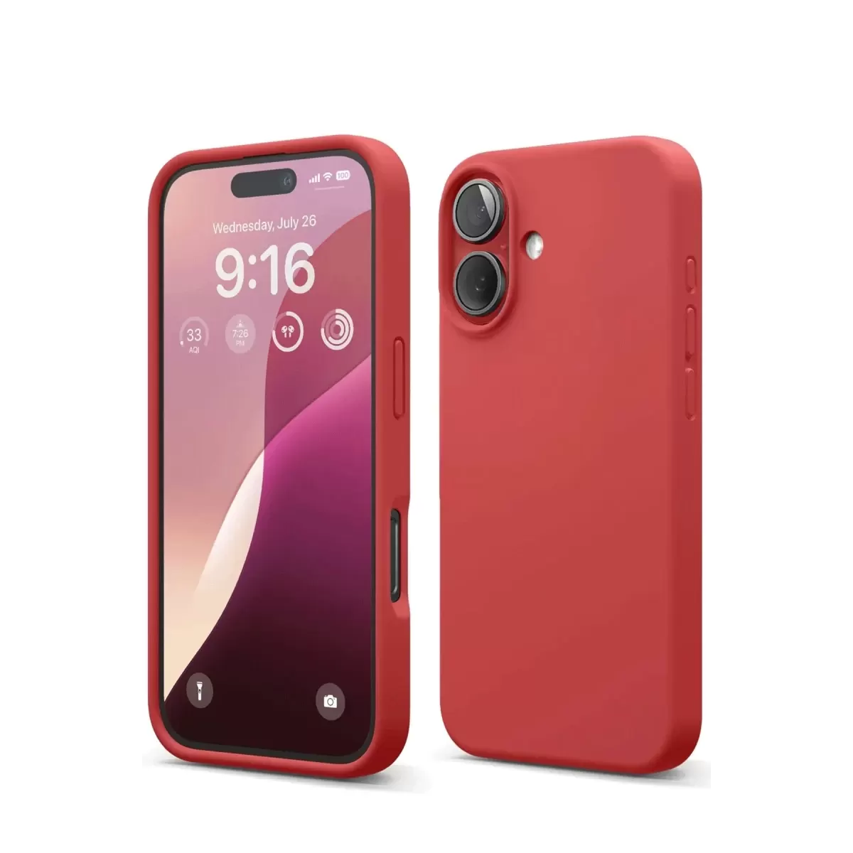Newface Apple iPhone 16 Kılıf Nano içi Kadife Silikon - Kırmızı