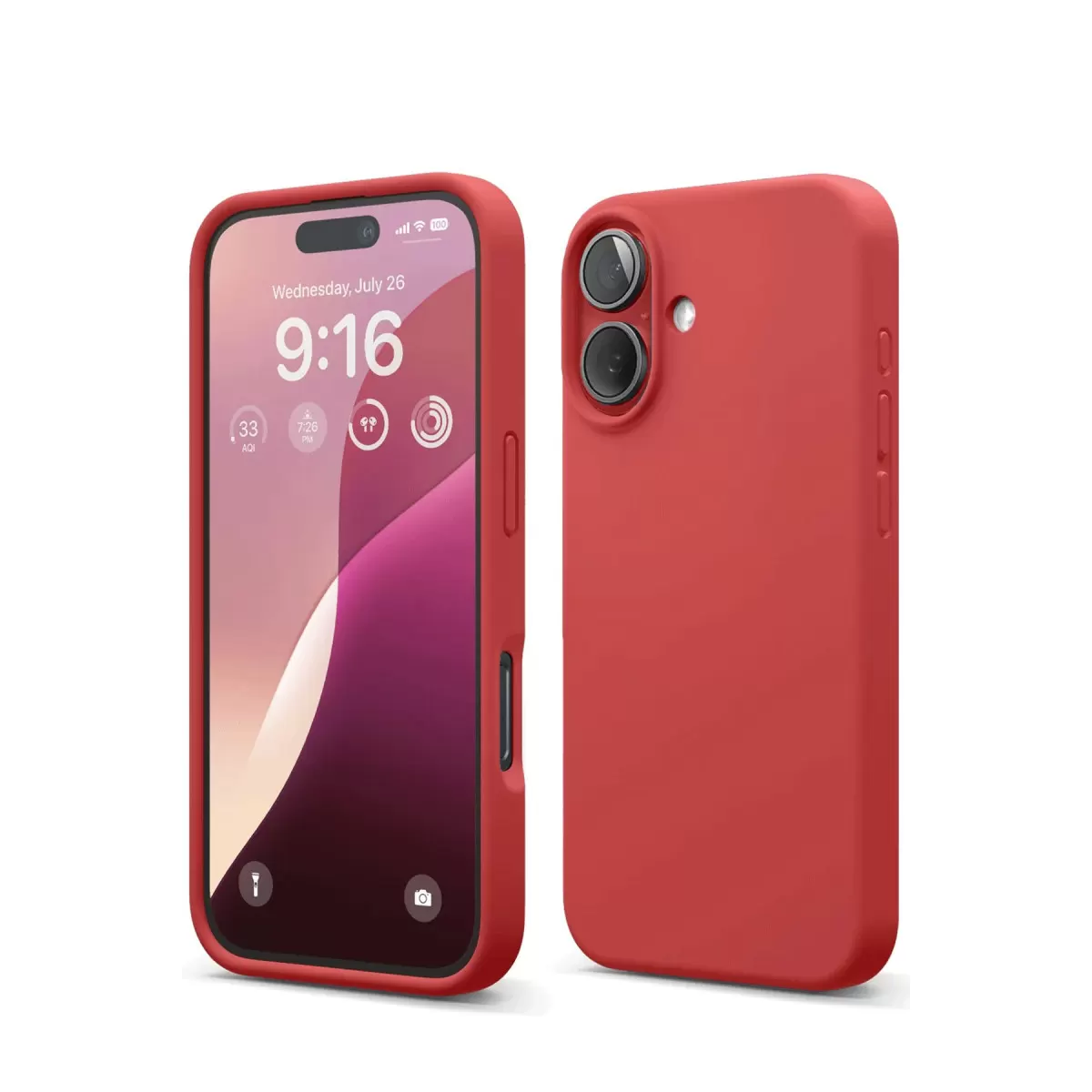 Newface Apple iPhone 16 Kılıf Nano içi Kadife Silikon - Kırmızı