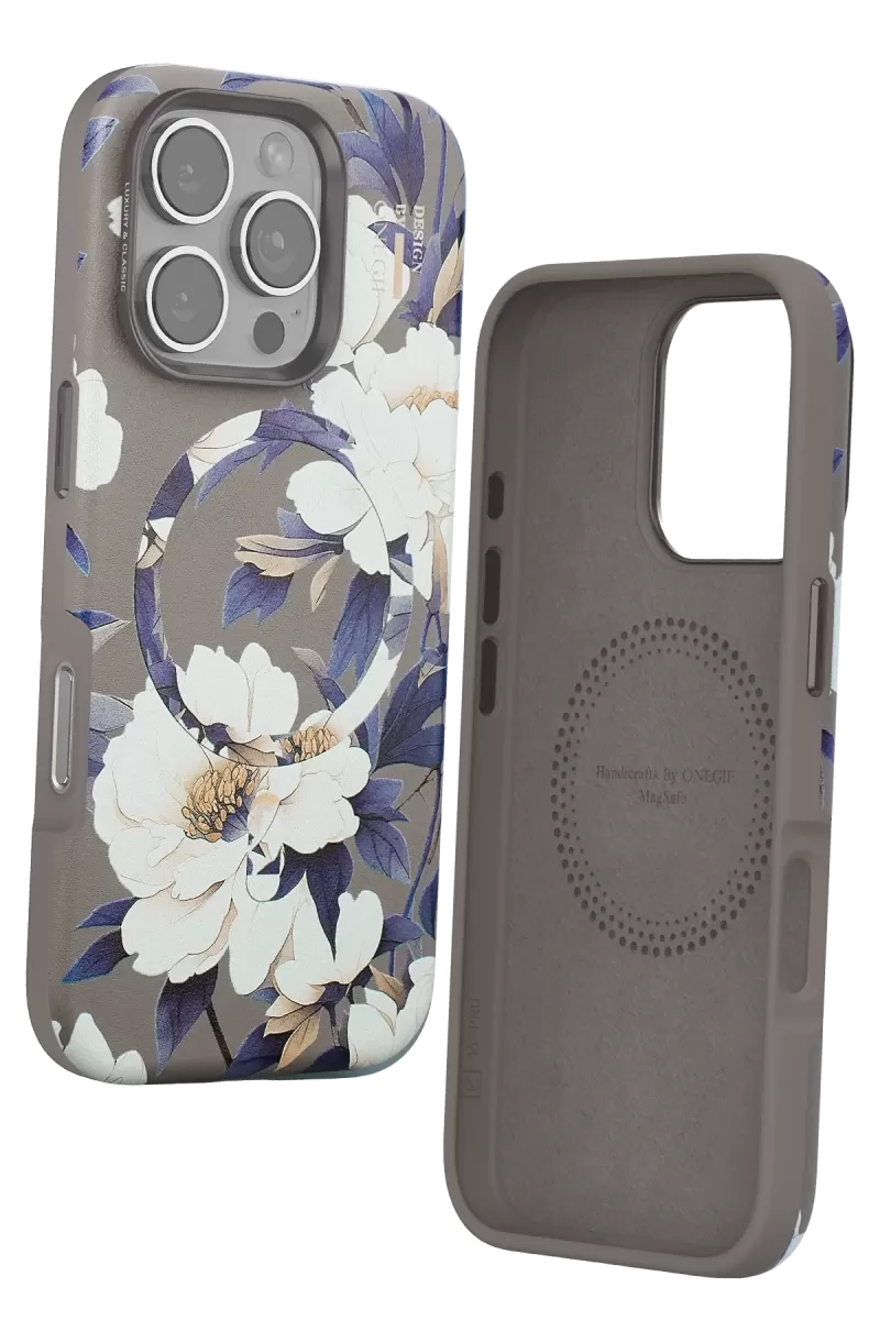 Onegif Apple iPhone 16 Pro Flower Series Magsafe Kapak - Gri