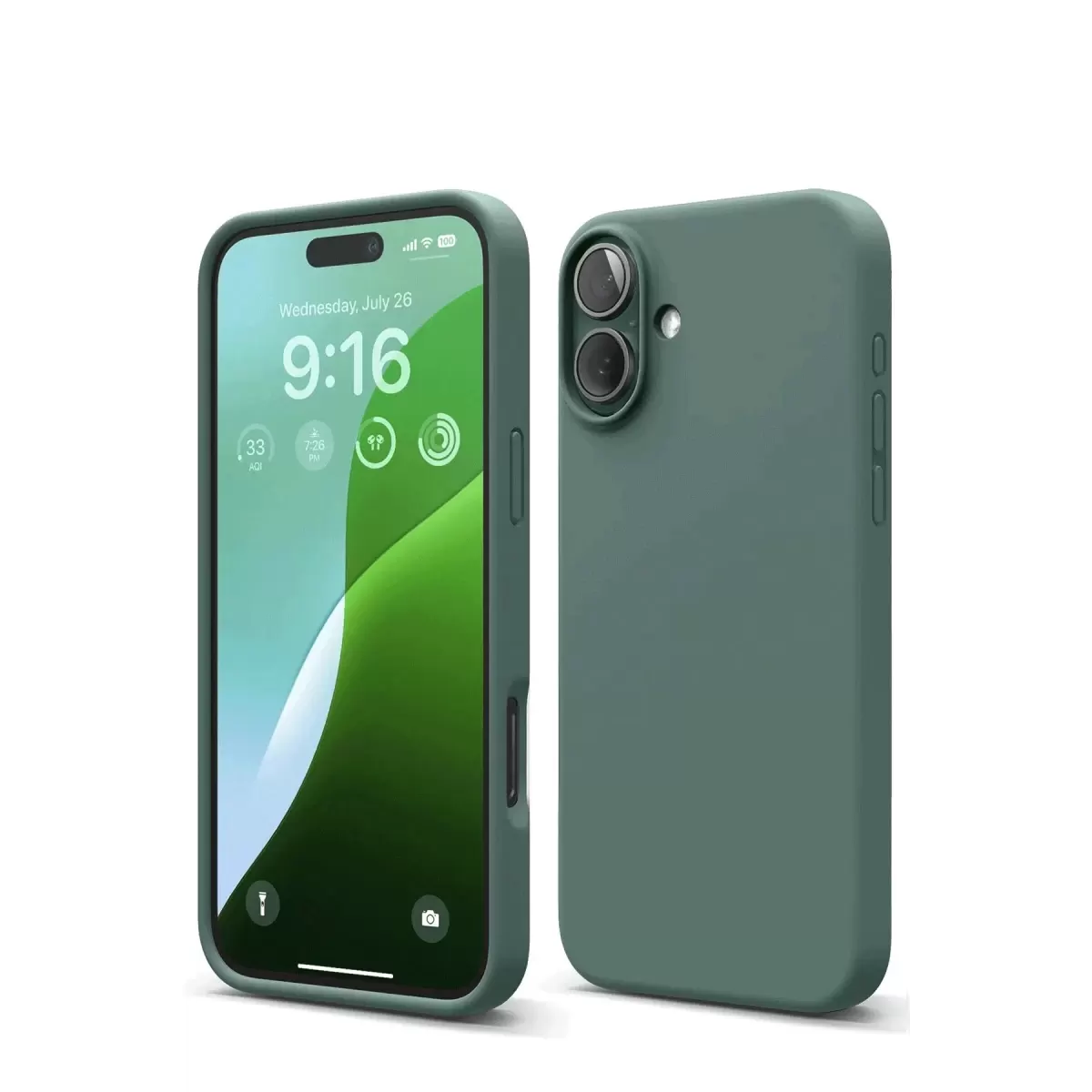 Newface Apple iPhone 16 Kılıf Nano içi Kadife Silikon - Koyu Yeşil
