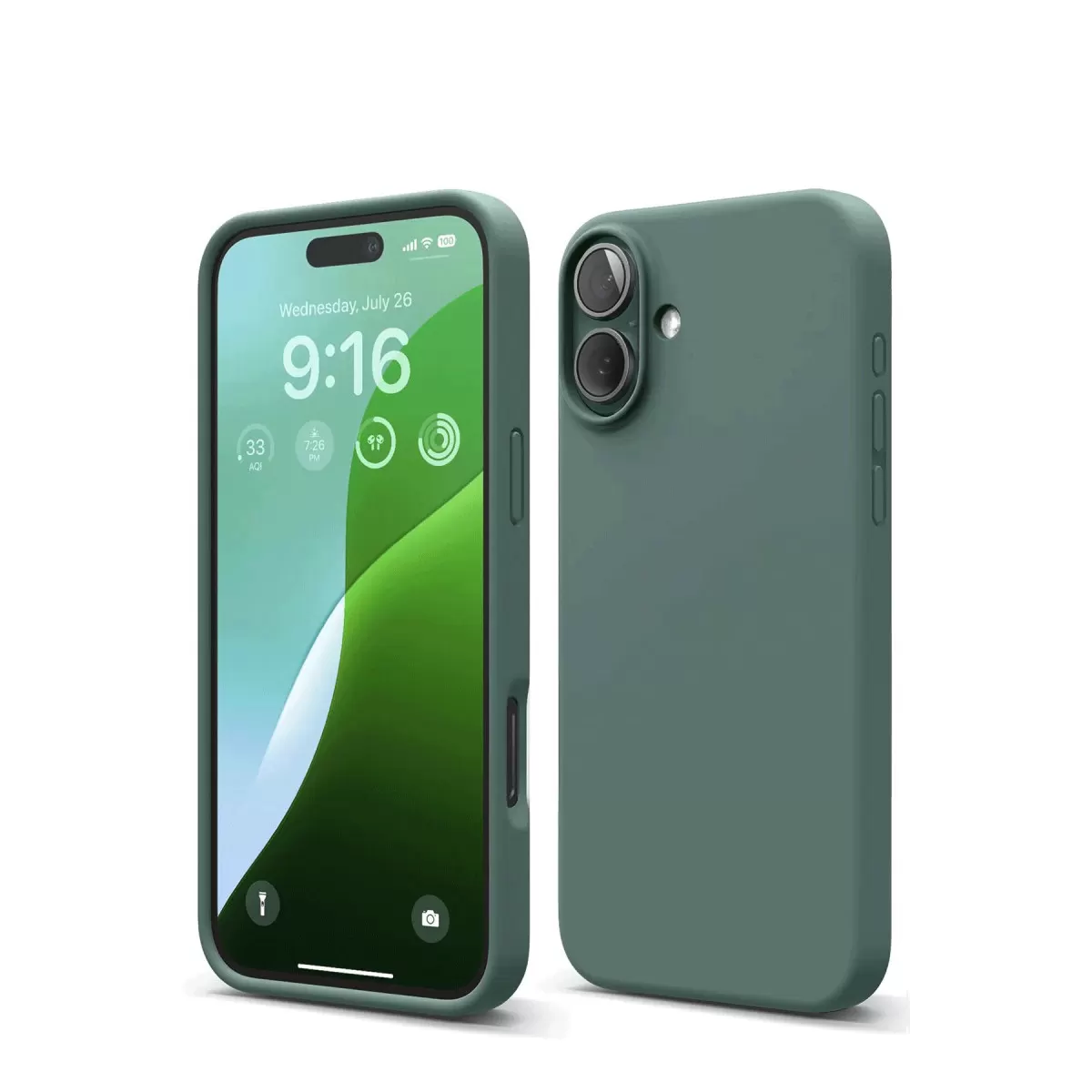Newface Apple iPhone 16 Kılıf Nano içi Kadife Silikon - Koyu Yeşil