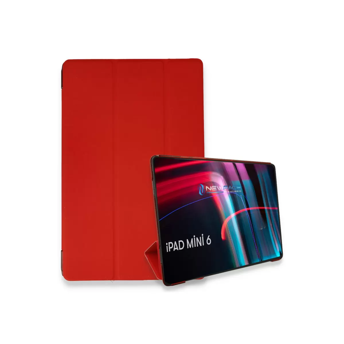 Newface Apple iPad Mini 6 Kılıf Tablet Smart Kılıf - Kırmızı