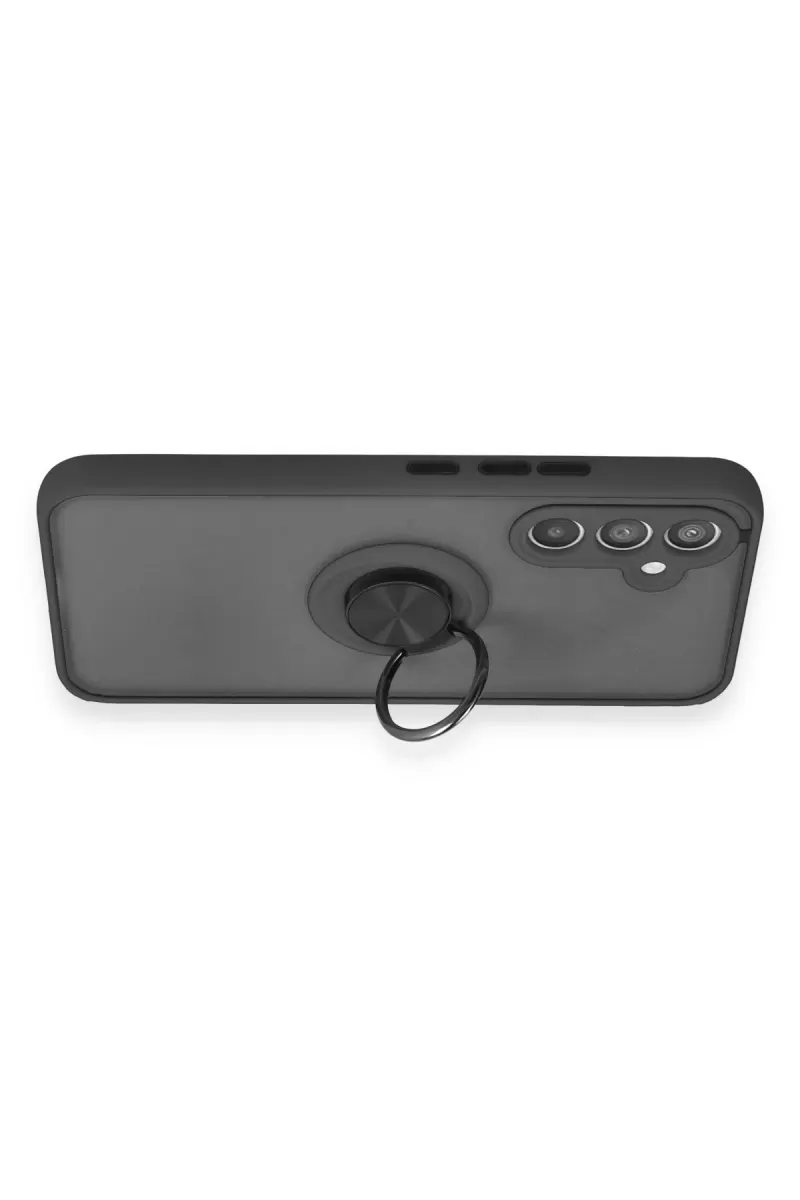 Newface Samsung Galaxy A54 5G Kılıf Montreal Yüzüklü Silikon Kapak - Siyah