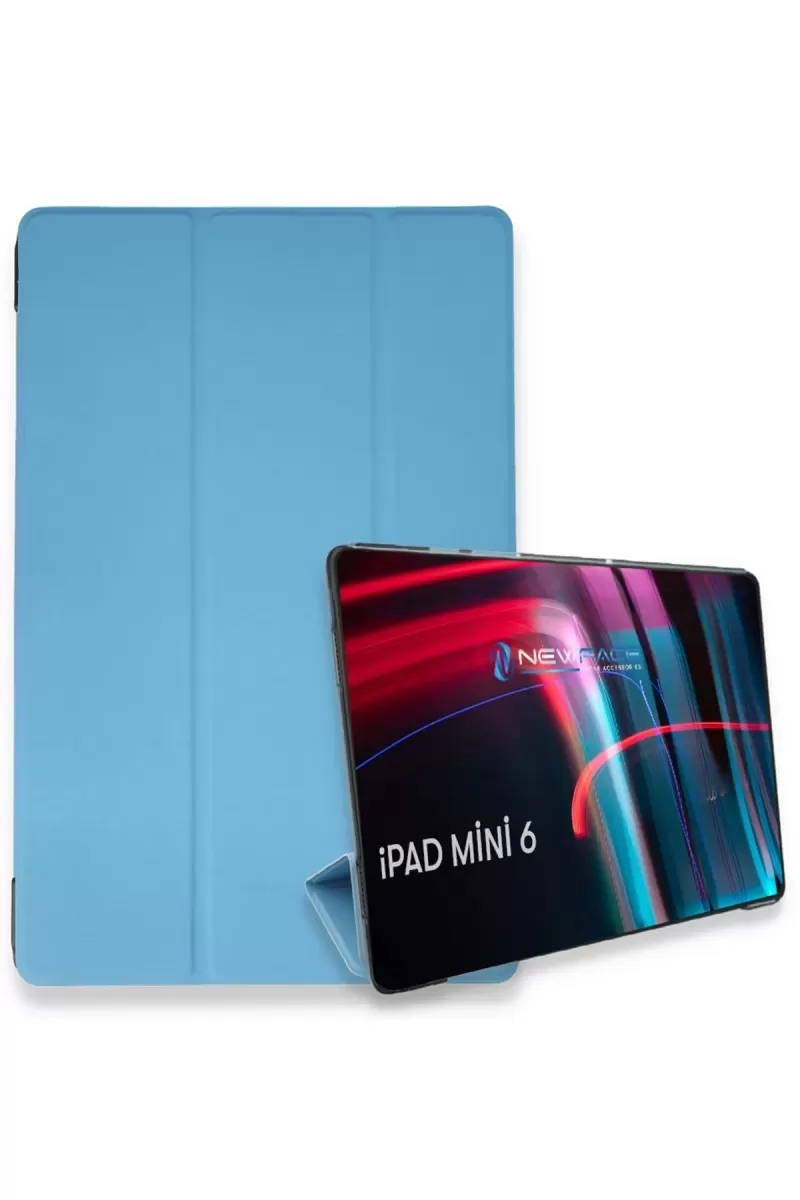 Newface Apple iPad Mini 6 Kılıf Tablet Smart Kılıf - Mavi
