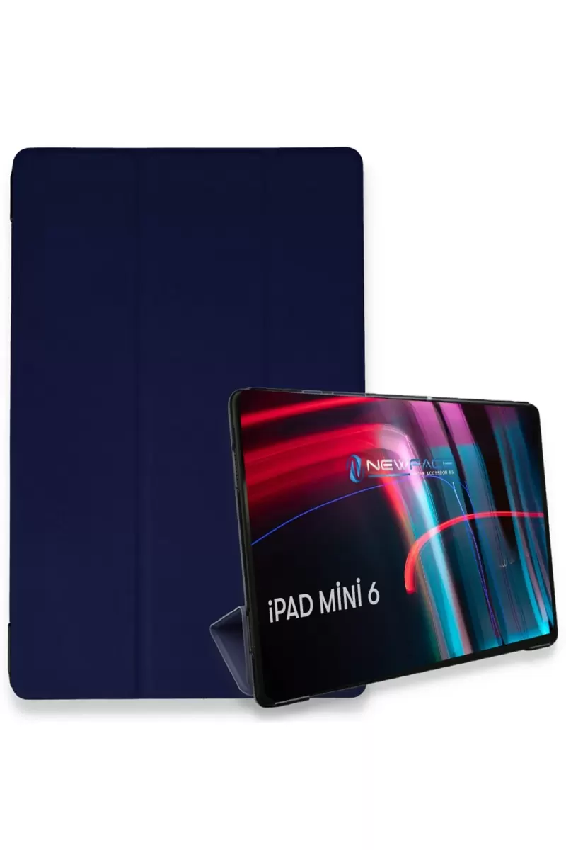 Newface Apple iPad Mini 6 Kılıf Tablet Smart Kılıf - Lacivert