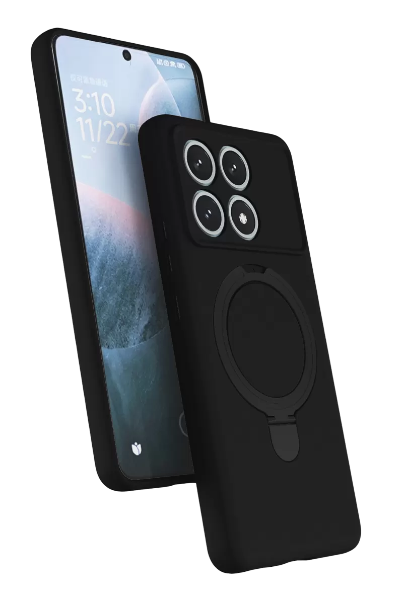 Newface Xiaomi Poco X6 Pro Regal Magsafe Standlı Kapak - Siyah