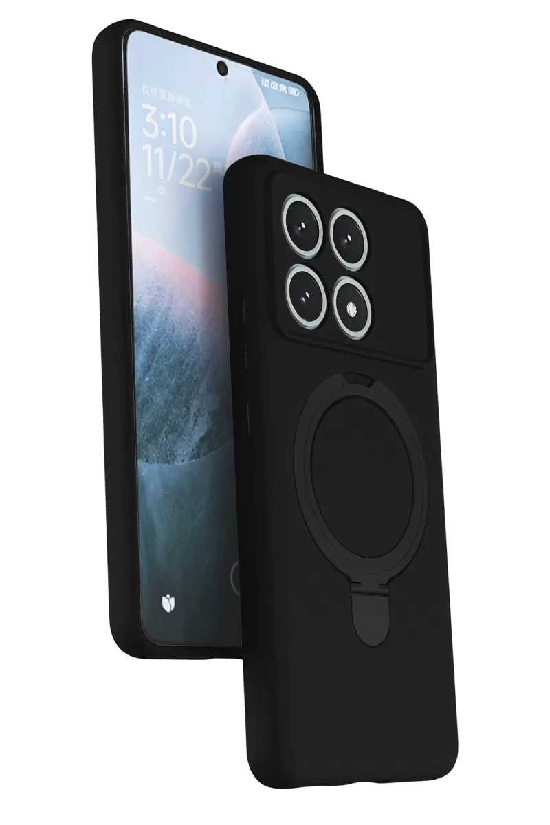 Newface Xiaomi Poco X6 Pro Regal Magsafe Standlı Kapak - Siyah