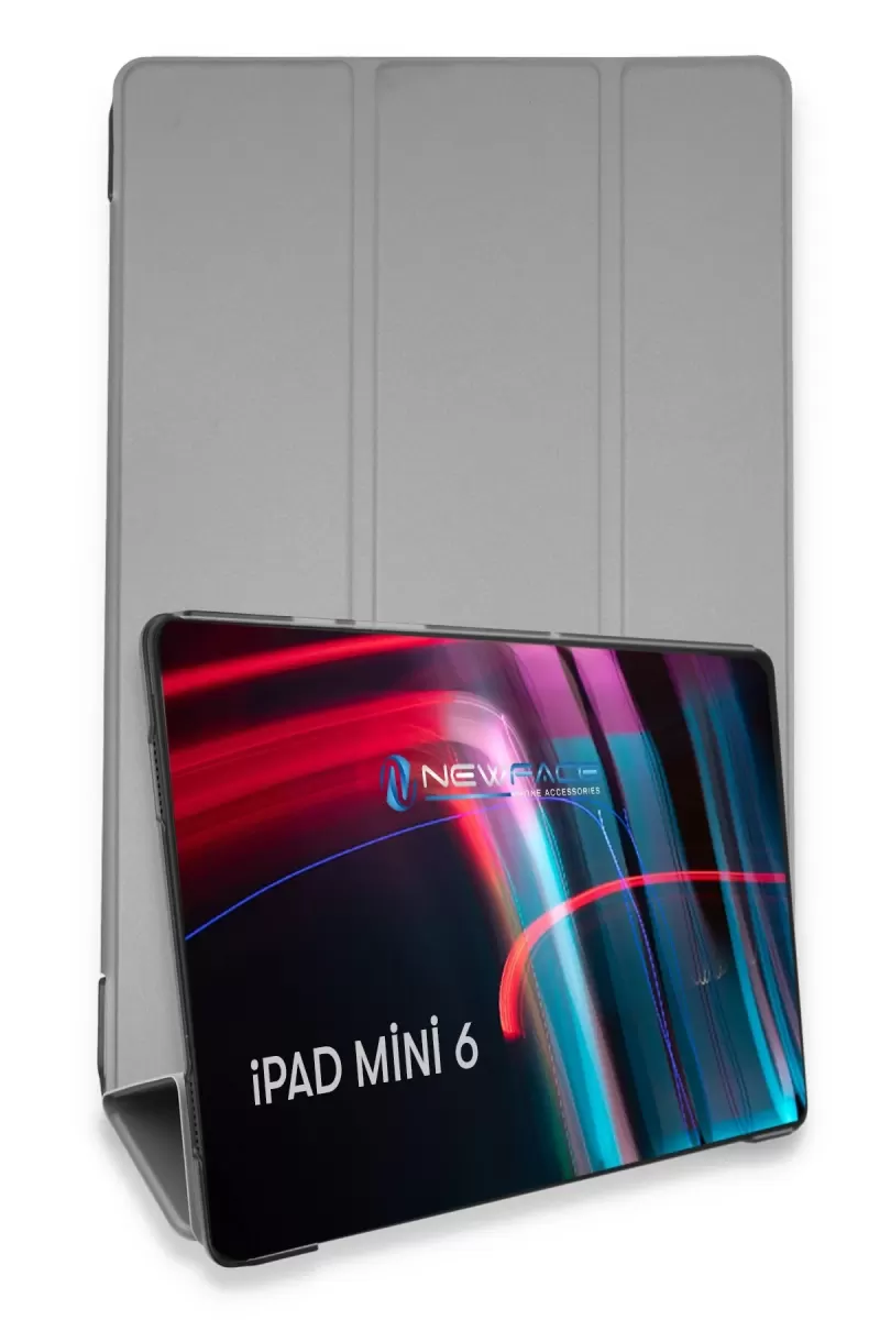 Newface Apple iPad Mini 6 Kılıf Tablet Smart Kılıf - Gri