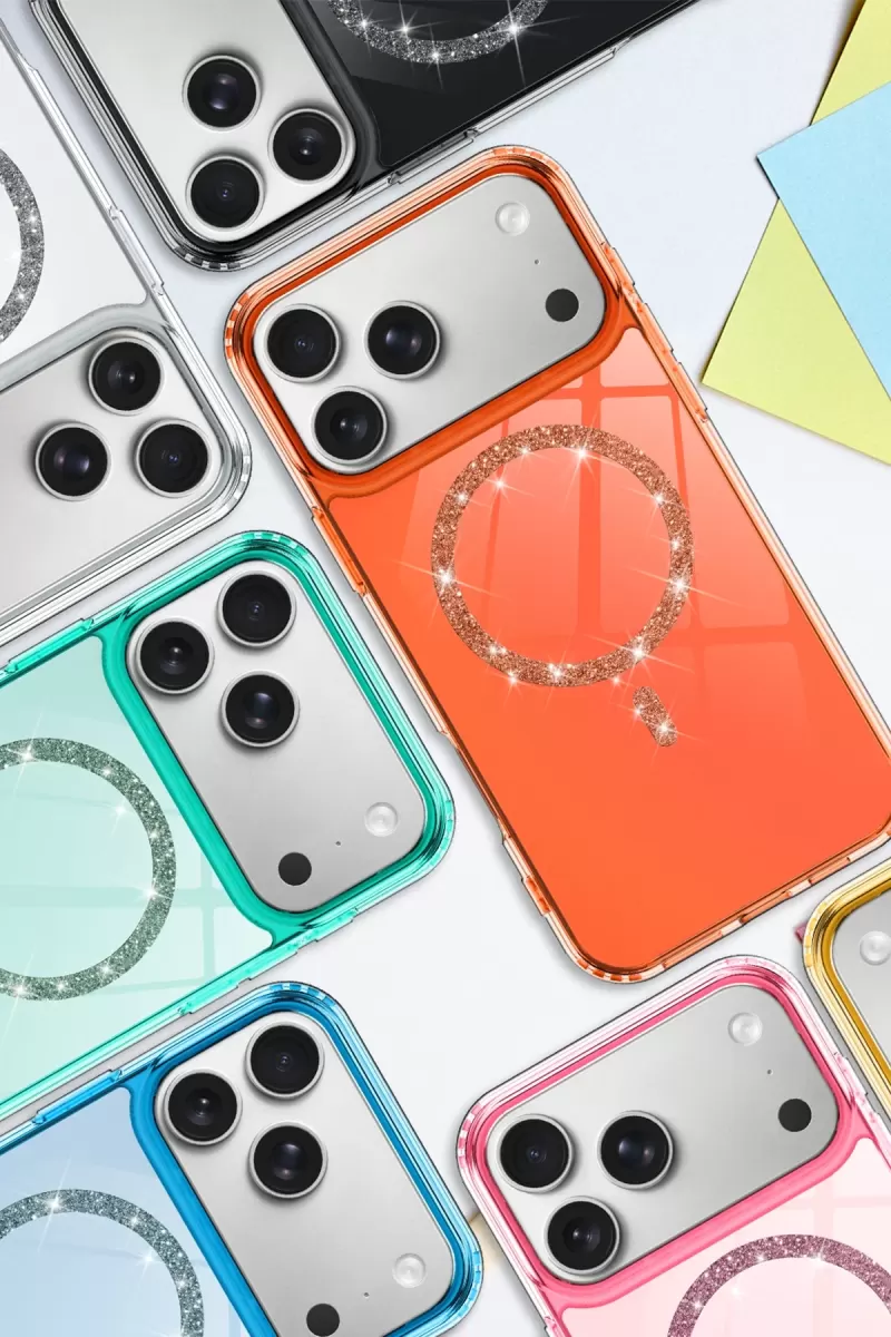 Newface Apple iPhone 17 Pro Live Diamond Magsafe Kapak - Pembe