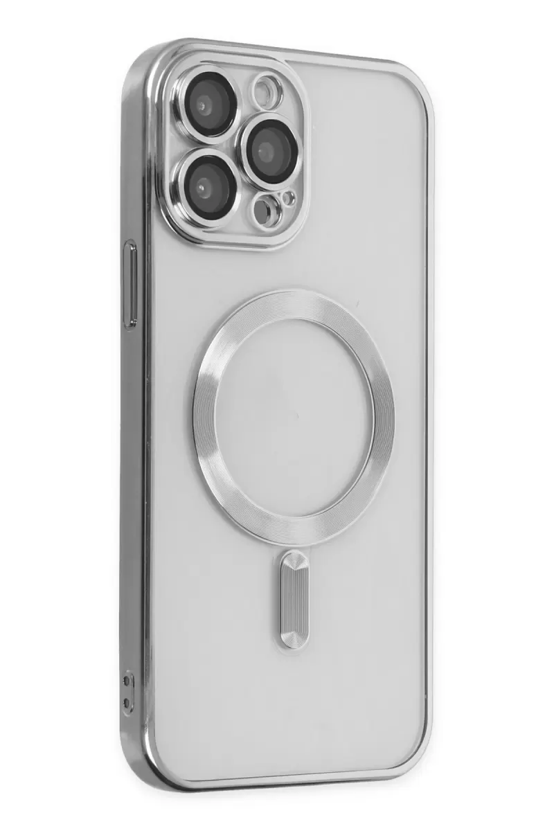 Newface Apple iPhone 13 Pro Max Kılıf Kross Magneticsafe Kapak - Gümüş