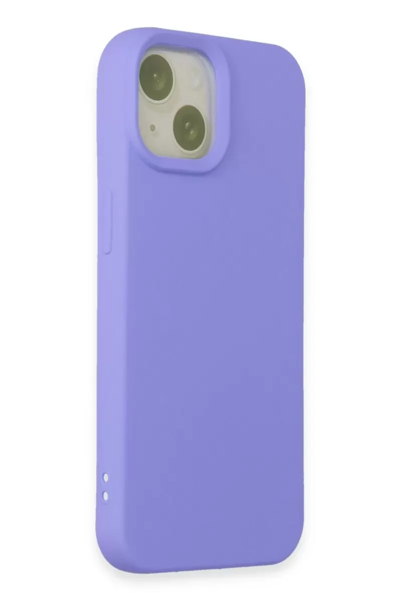 Newface Apple iPhone 15 Kılıf Nano içi Kadife Silikon - Lila