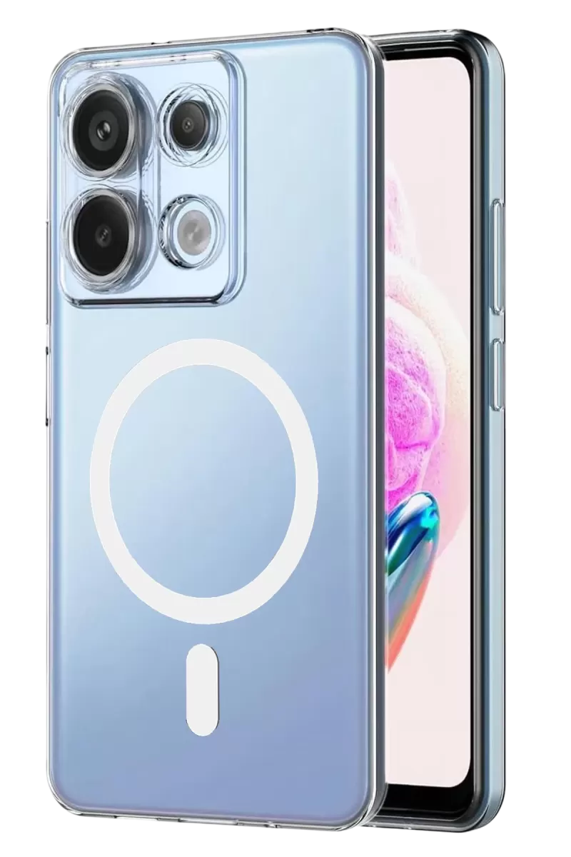 Newface Xiaomi Redmi Note 13 Pro 4G Combo Sert Şeffaf Magsafe Kapak - Şeffaf