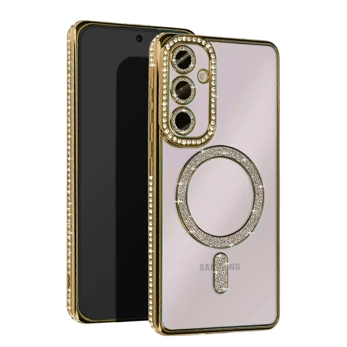 Newface Samsung Galaxy S24 FE Joke Simli Magneticsafe Kılıf - Gold