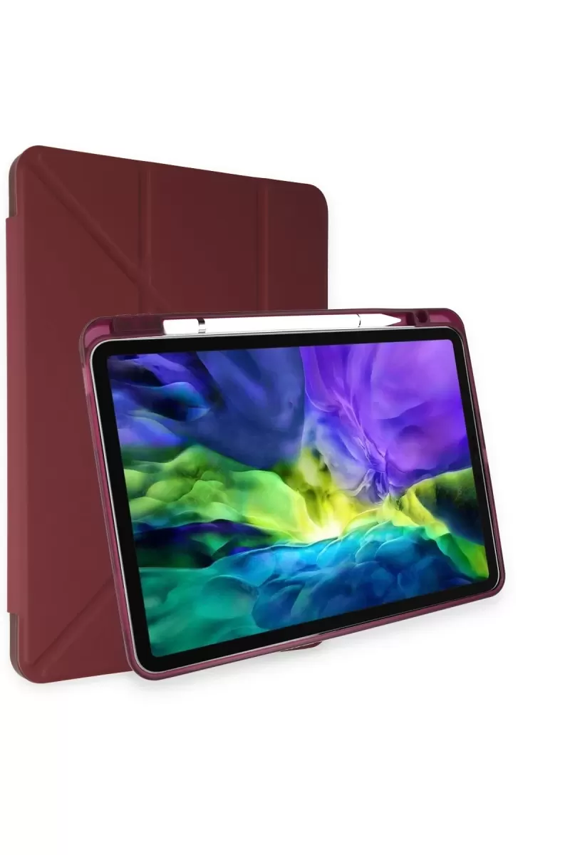 Newface Apple iPad Pro 11 (2018) Kılıf Kalemlikli Mars Tablet Kılıfı - Mürdüm