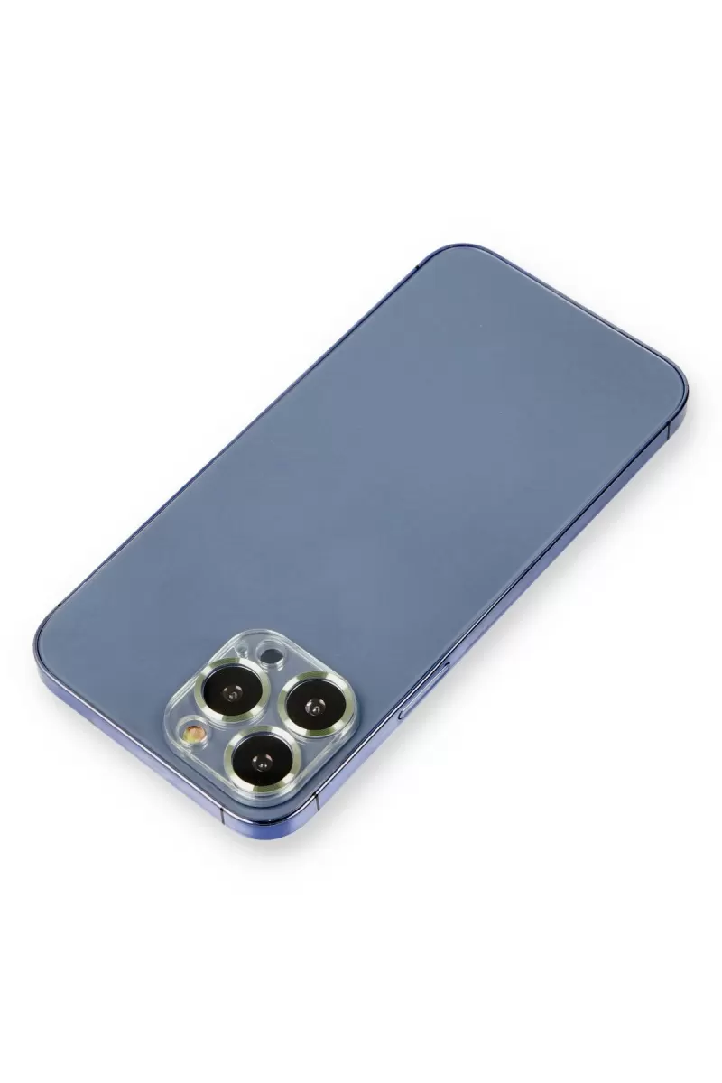 Newface Apple iPhone 13 Pro Metal Kamera Lens Koruma Cam - Açık Yeşil