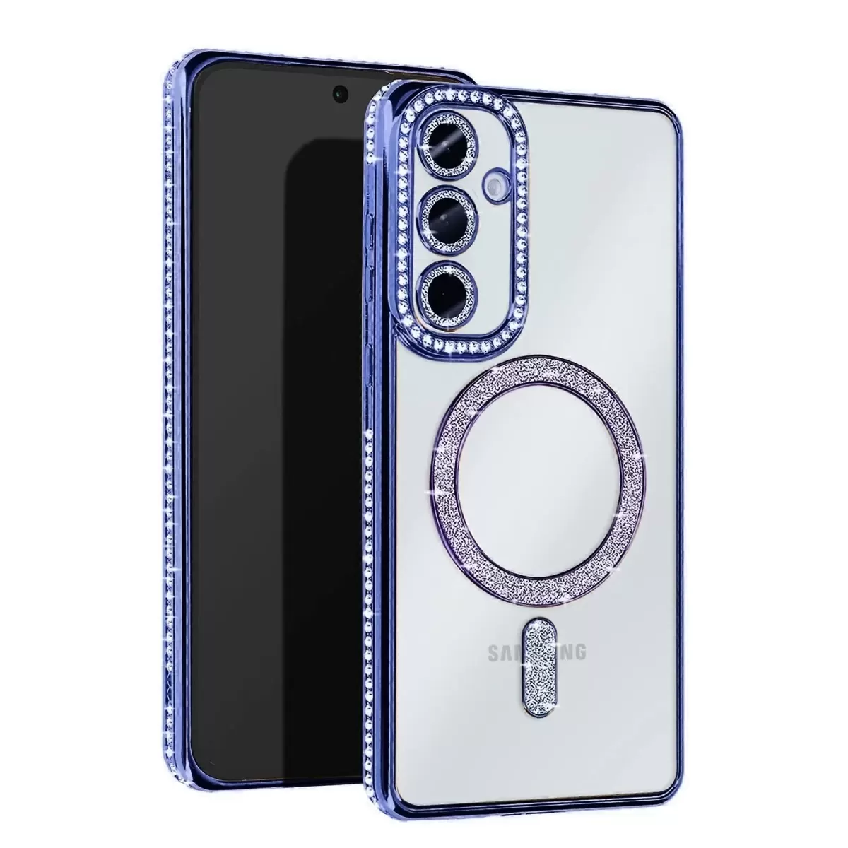 Newface Samsung Galaxy S24 FE Joke Simli Magneticsafe Kılıf - Mavi