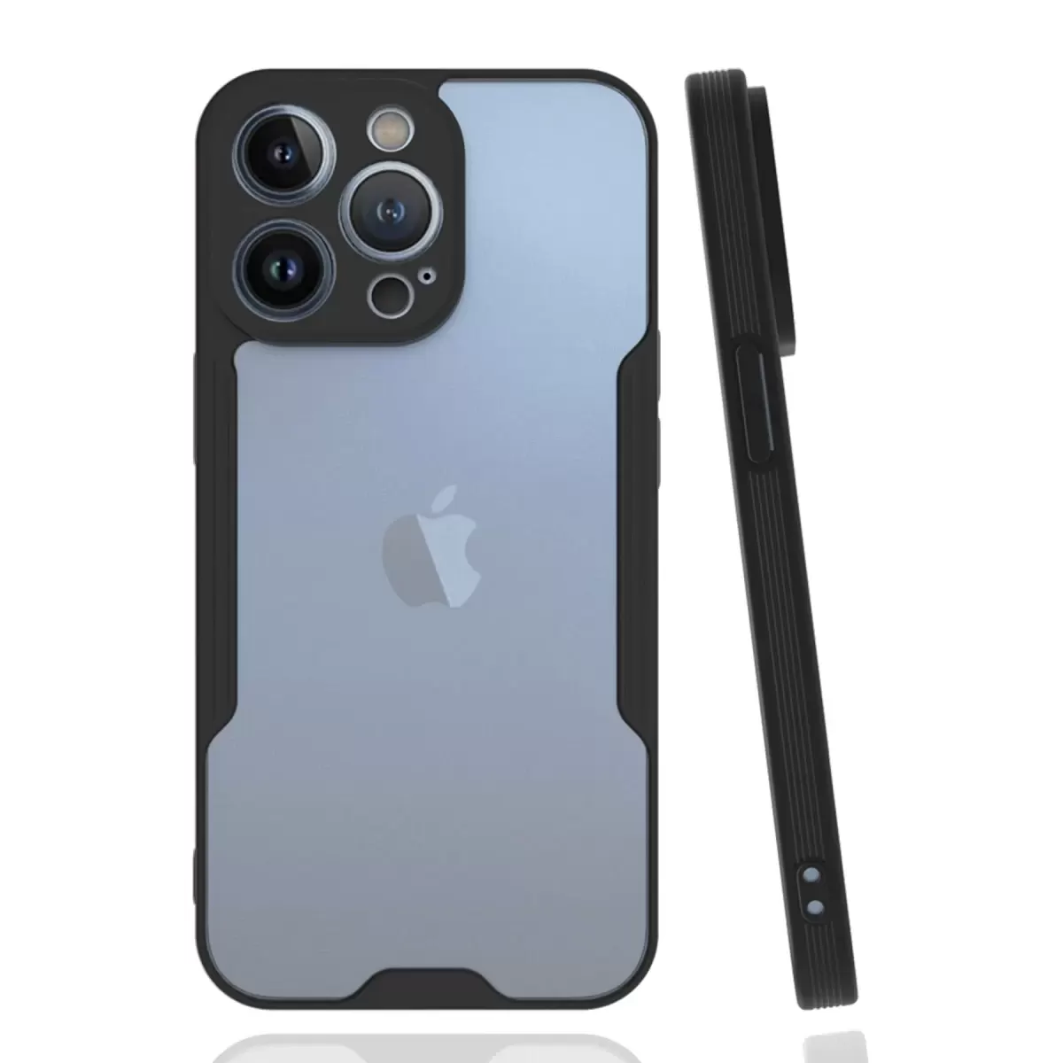 Newface Apple iPhone 14 Pro Max Kılıf Platin Silikon - Siyah