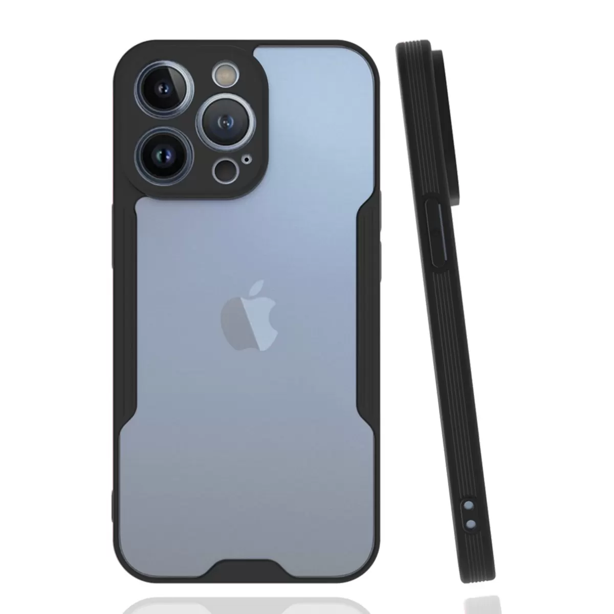 Newface Apple iPhone 14 Pro Max Kılıf Platin Silikon - Siyah