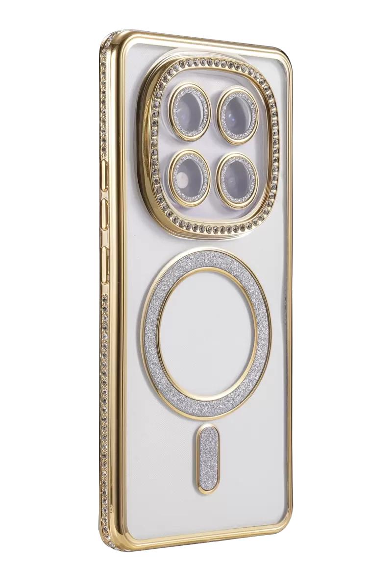 Newface Xiaomi Redmi Note 14 Pro 4G Joke Simli Magneticsafe Kılıf - Gold