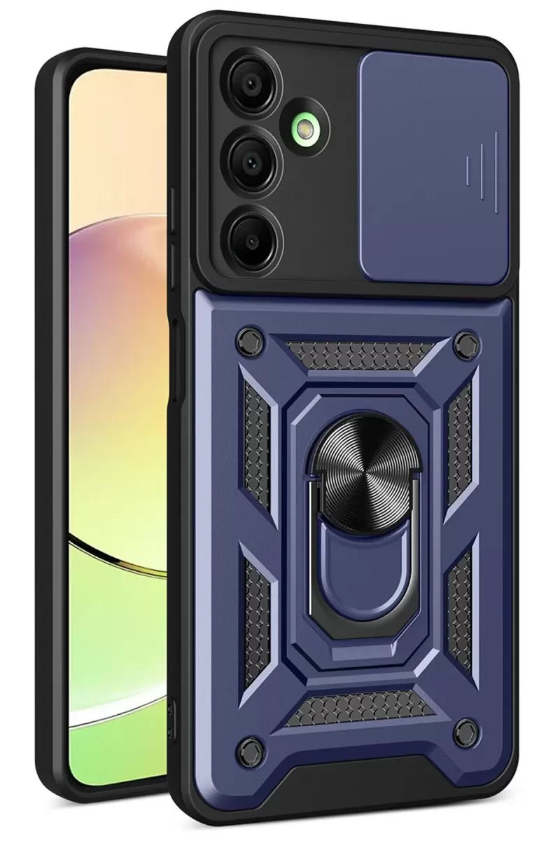 Newface Samsung Galaxy A36 Kılıf Pars Lens Yüzüklü Silikon - Lacivert
